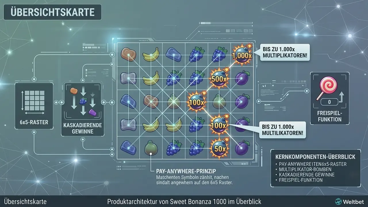 Sweet Bonanza 1000 Slot Produktarchitektur und Layout