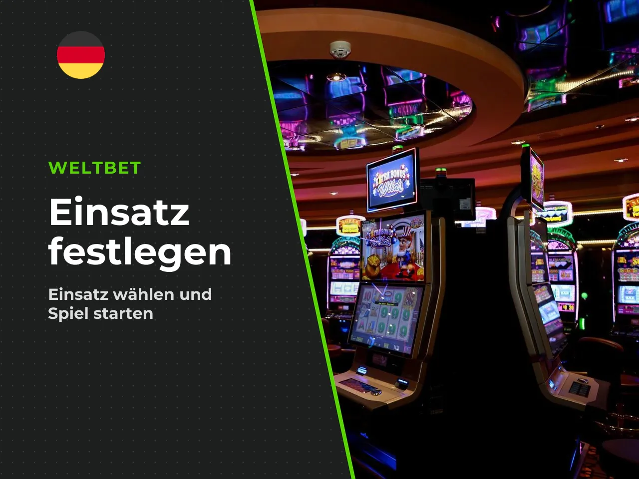 Einsatz festlegen und Spiel starten. Vor