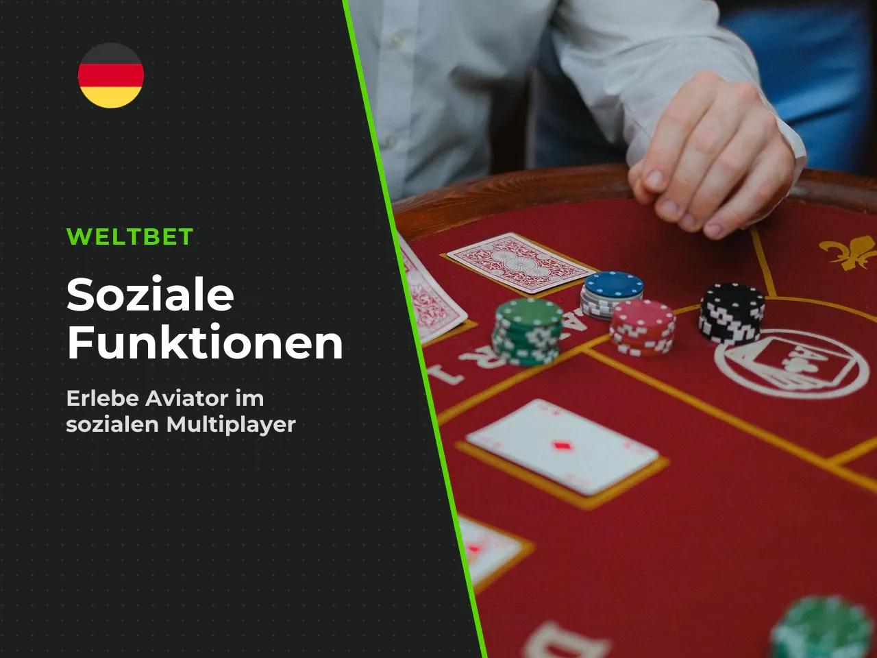 Soziale Funktionen Live-Chat, Live Bets, Statistik