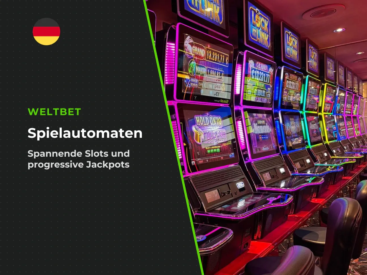 Spielautomaten, Slots und progressive Jackpots. Das
